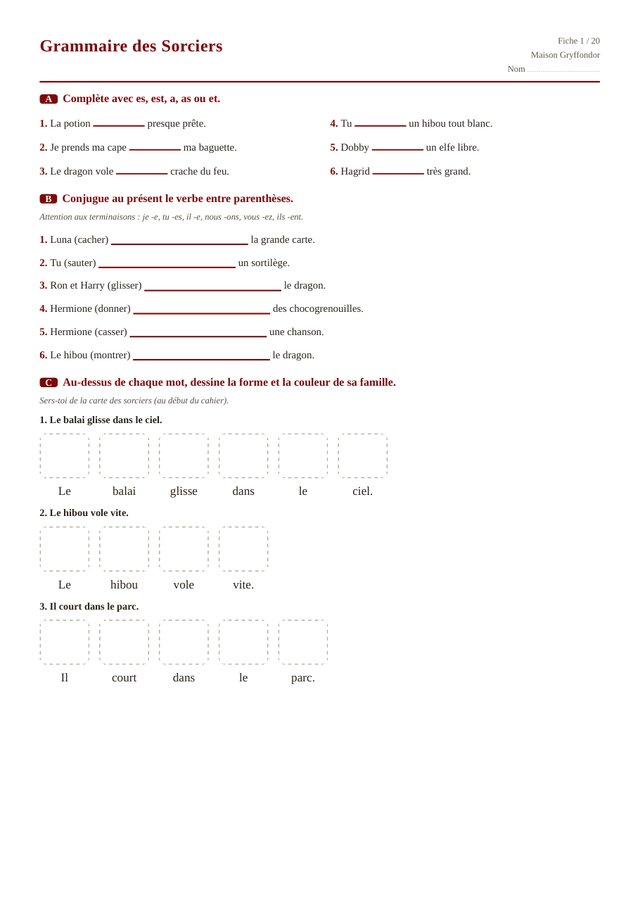 Aperçu page 3 de Cahier de Grammaire des Sorciers