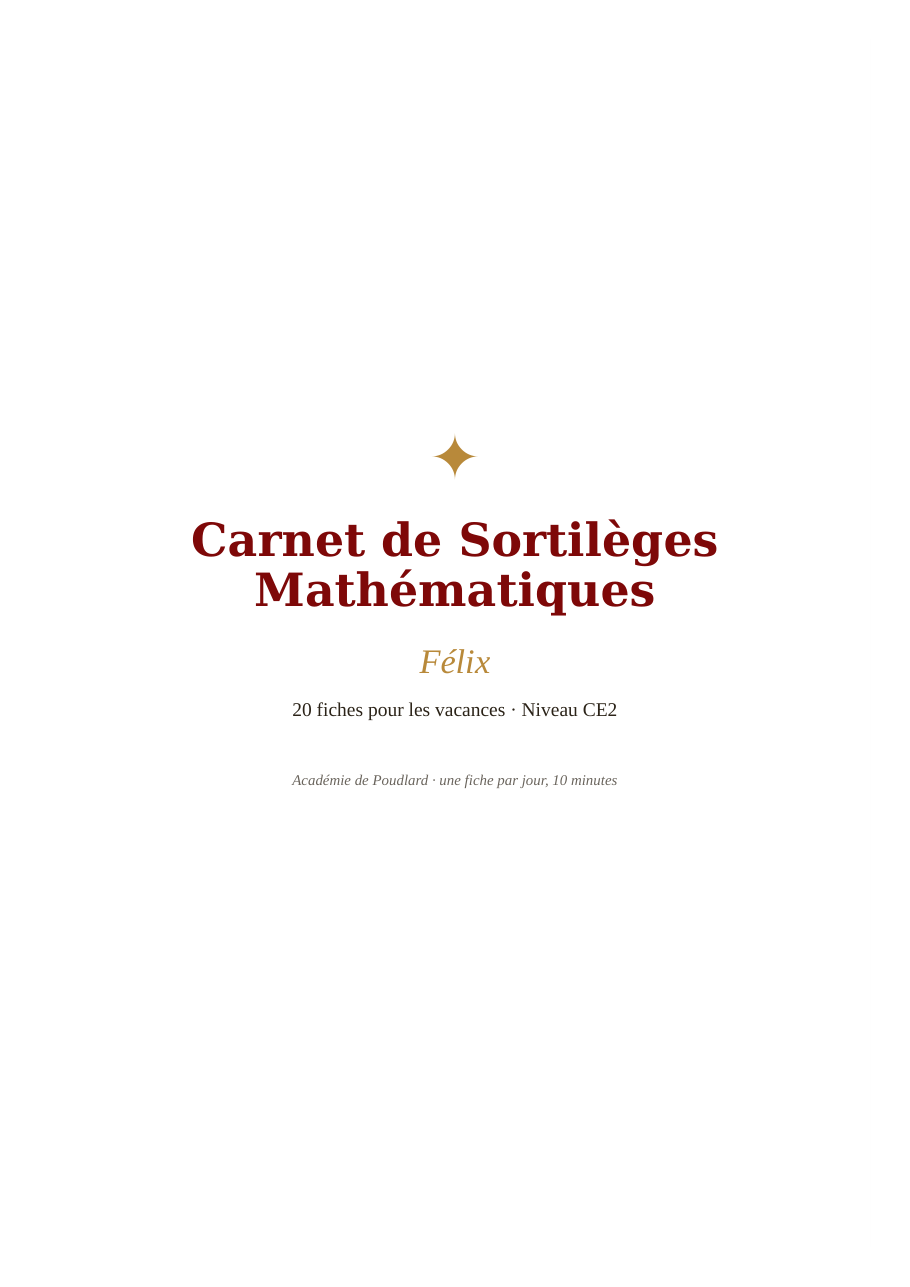 Aperçu de Carnet de Sortilèges Mathématiques, CE2